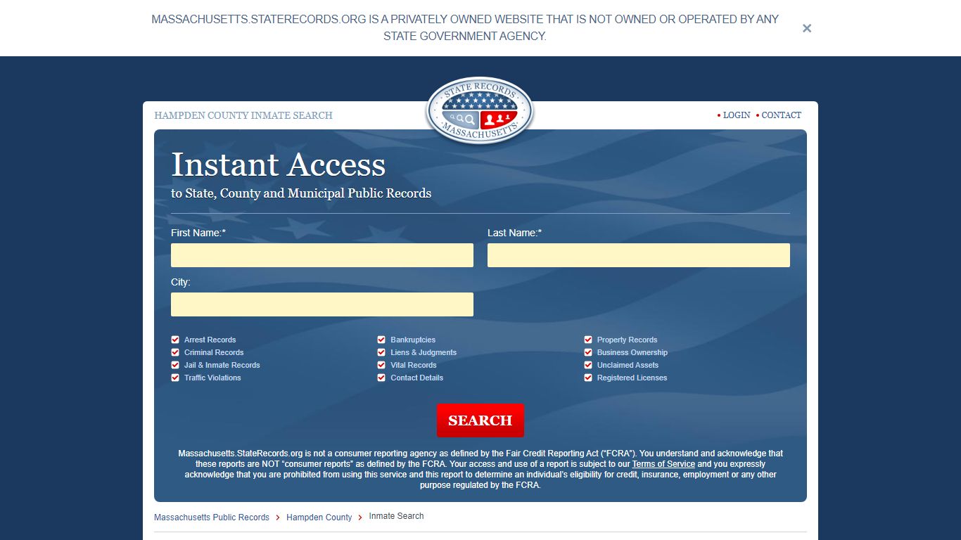 Hampden County, Massachusetts Inmate Search | StateRecords.org